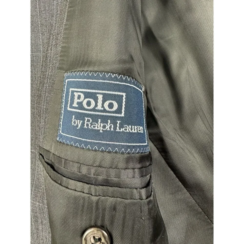 Vintage Polo Ralph Lauren Blazer Sport Coat Virgin‎ Wool Italy Made Size 44R